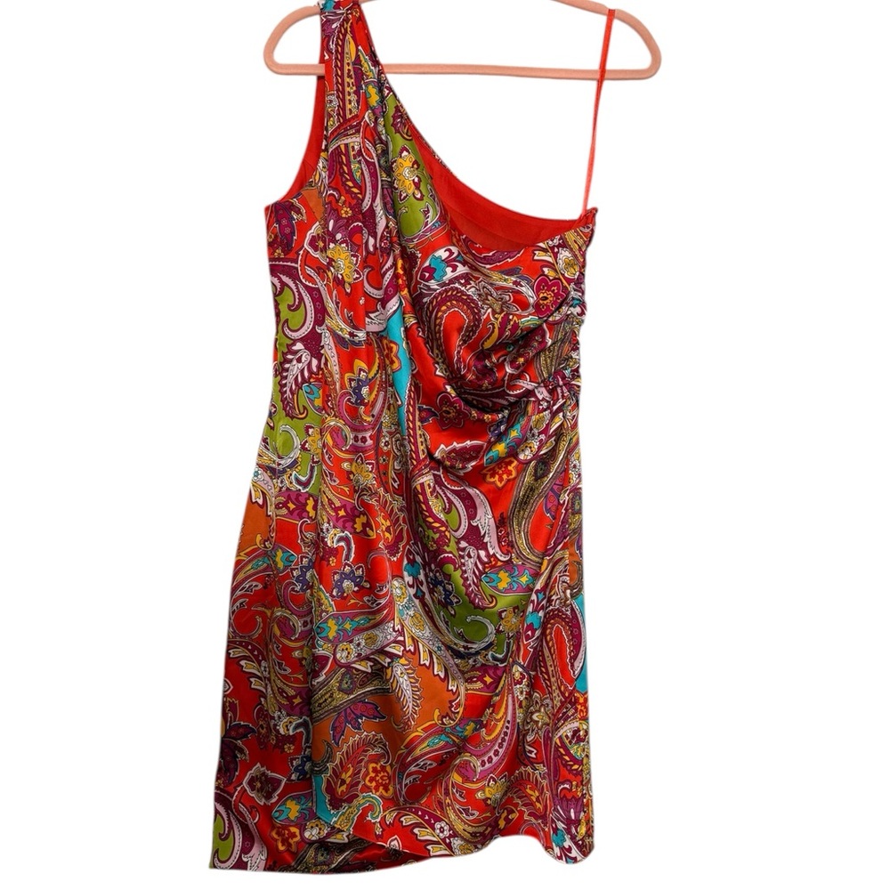 Ralph Lauren One Shoulder Dress - Red and Multicolor